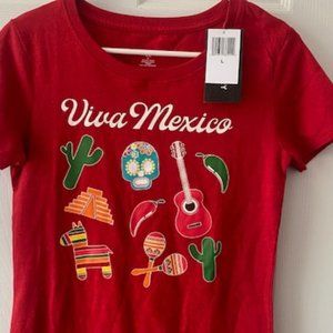 Viva Mexico  TShirt L Woman's Red New w Tags